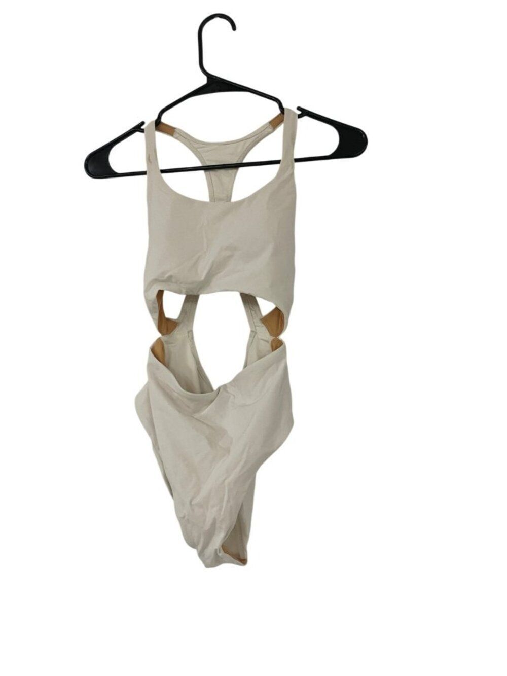 Oysho Women Swimsuit Small White Cut Out Racerback One Piece UPF 0744/122 NWT